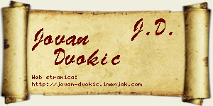 Jovan Dvokić vizit kartica